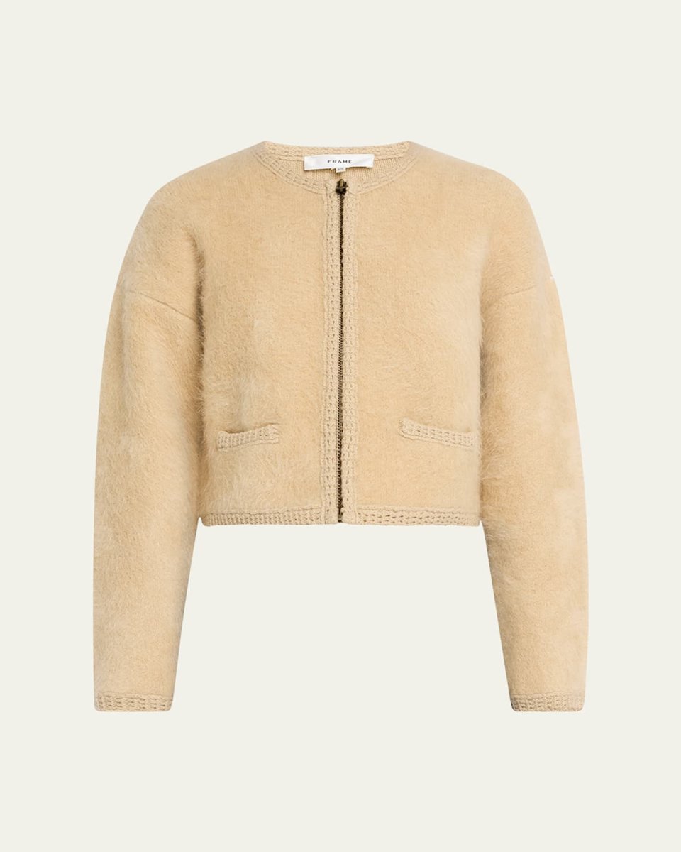 Lofty Crochet Trim Cashmere Cardigan
